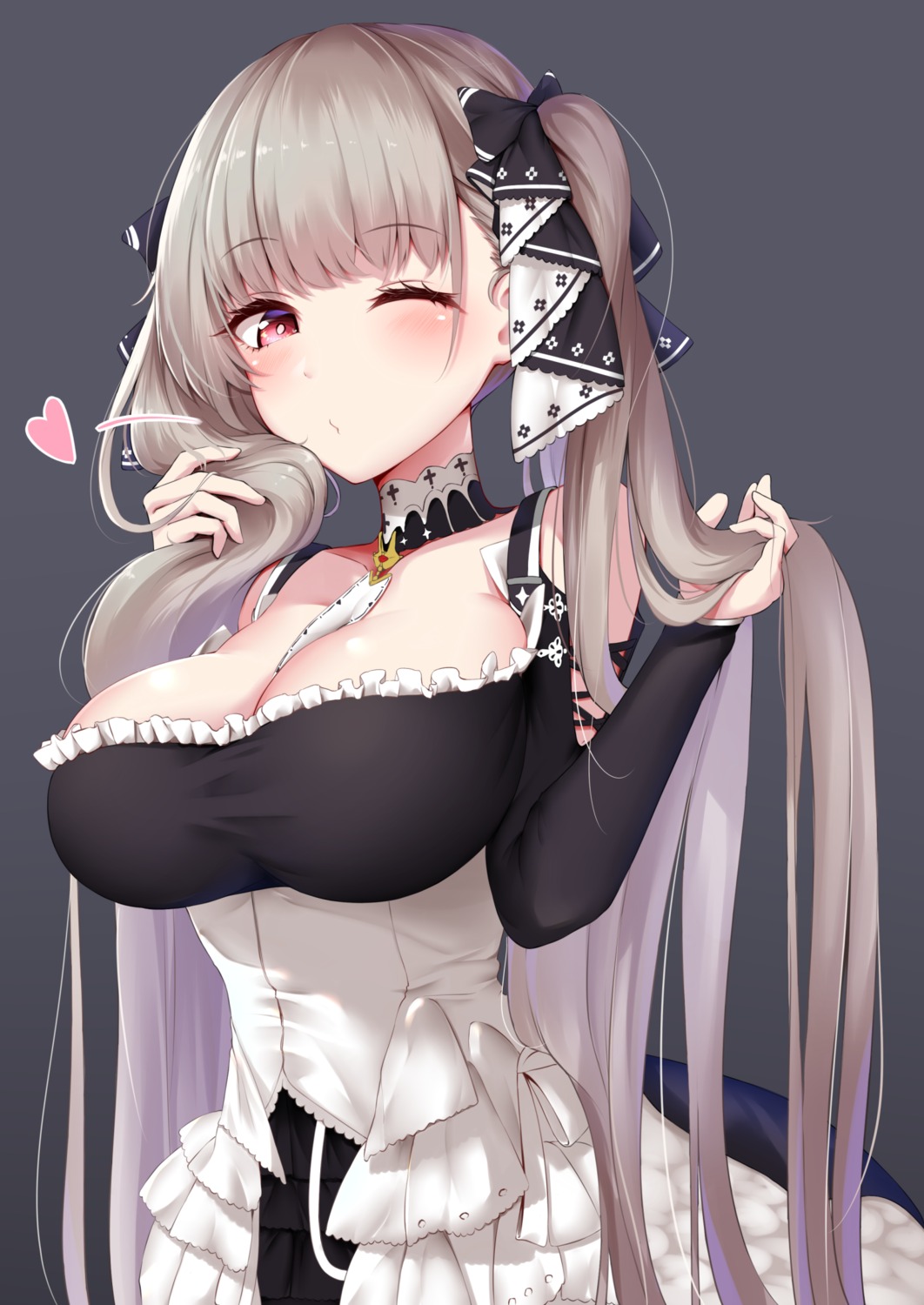 azur_lane cleavage formidable_(azur_lane) gothic_lolita lolita_fashion no_bra yigra_don