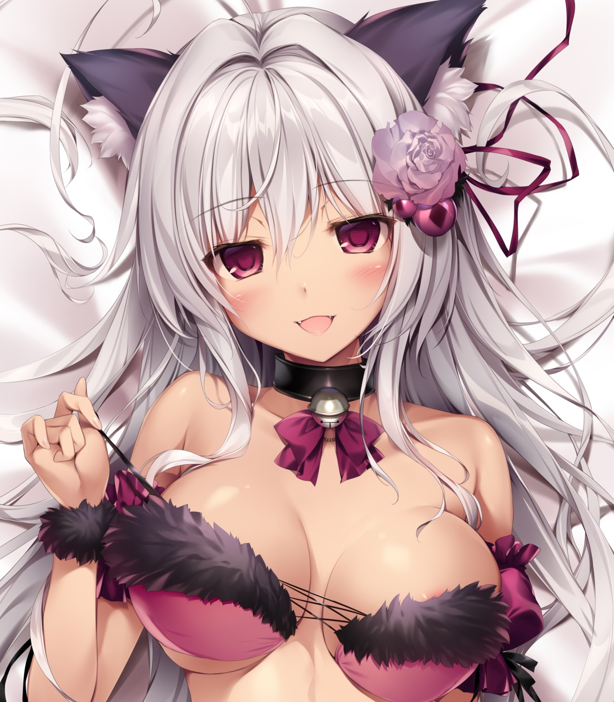 animal_ears areola bra karory nekomimi undressing