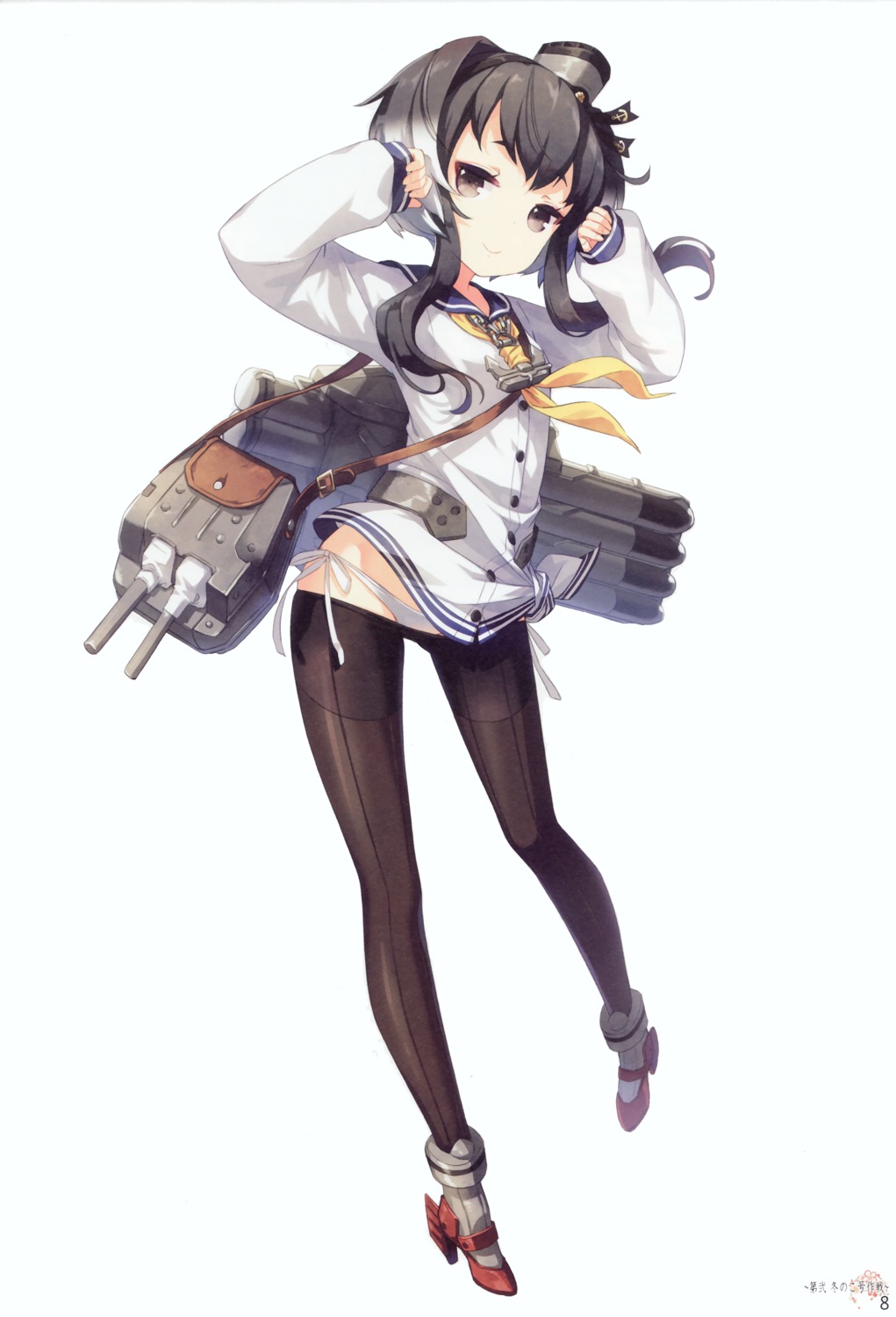 h2so4 heels kantai_collection pantsu pantyhose seifuku string_panties tokitsukaze_(kancolle)