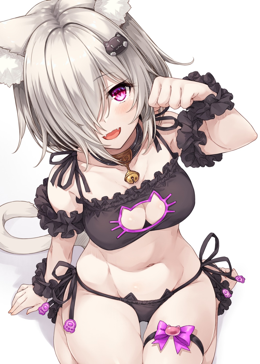 animal_ears bra garter hasumi_(hasubatake39) nekomimi pantsu string_panties tail