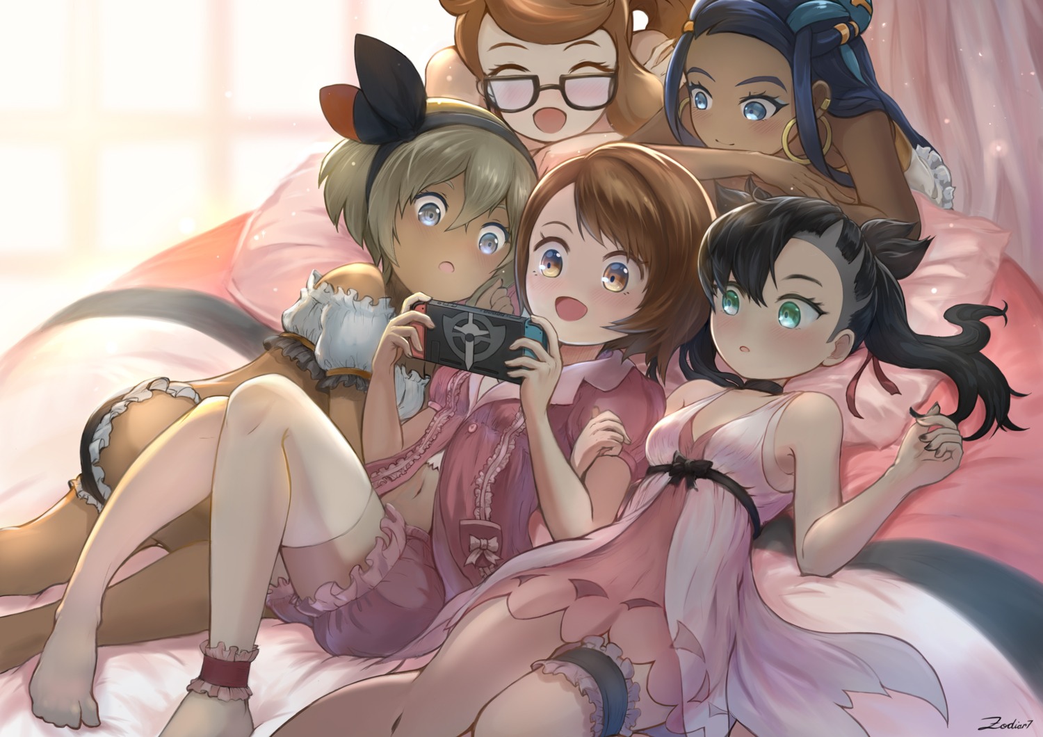 bloomers cleavage dress edy_setiawan_wijaya garter lingerie mary_(pokemon) megane pantsu pokemon pokemon_swsh rurina_(pokemon) saitou_(pokemon) sonia_(pokemon) yuuri_(pokemon)