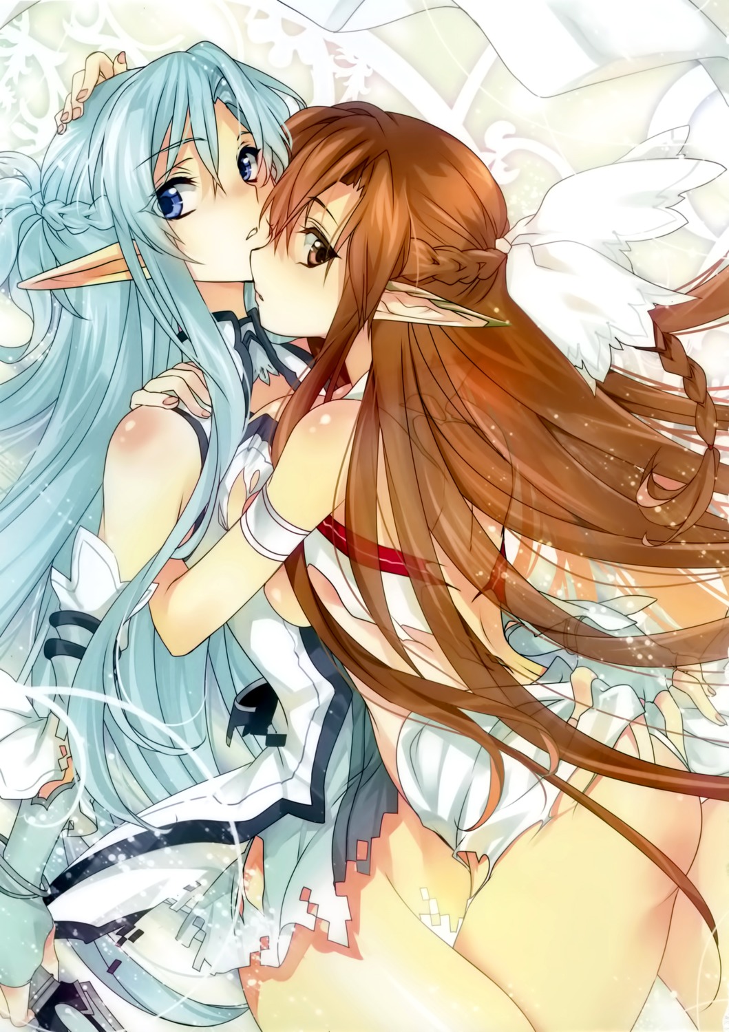 alfheim_online asuna_(sword_art_online) asuna_(titania) creayus elf nopan pointy_ears rangetsu sword_art_online