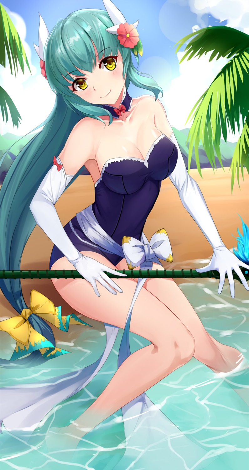 cleavage fate/grand_order kiyohime_(fate/grand_order) kyoukai33 swimsuits wet
