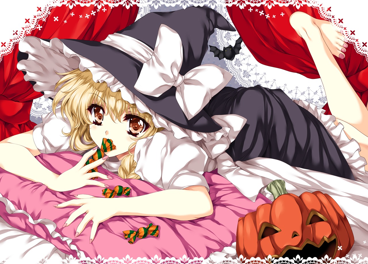 feet halloween kirisame_marisa lolita_fashion tamiya_akito touhou witch