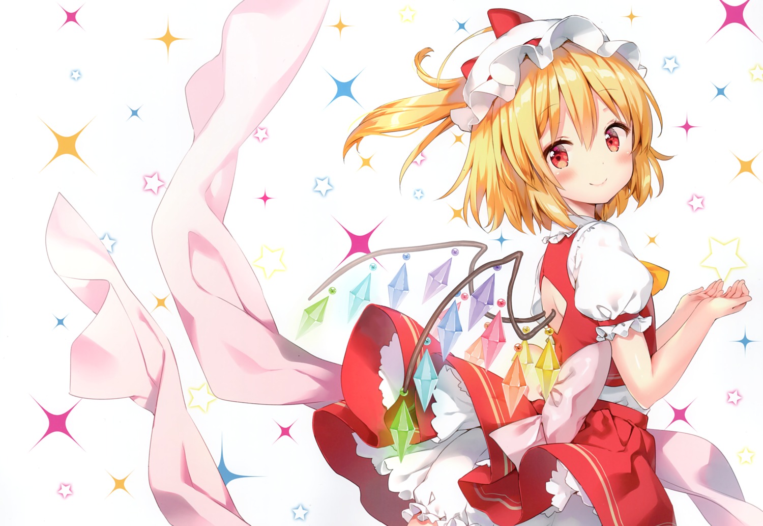 bloomers eterna flandre_scarlet riichu skirt_lift touhou wings