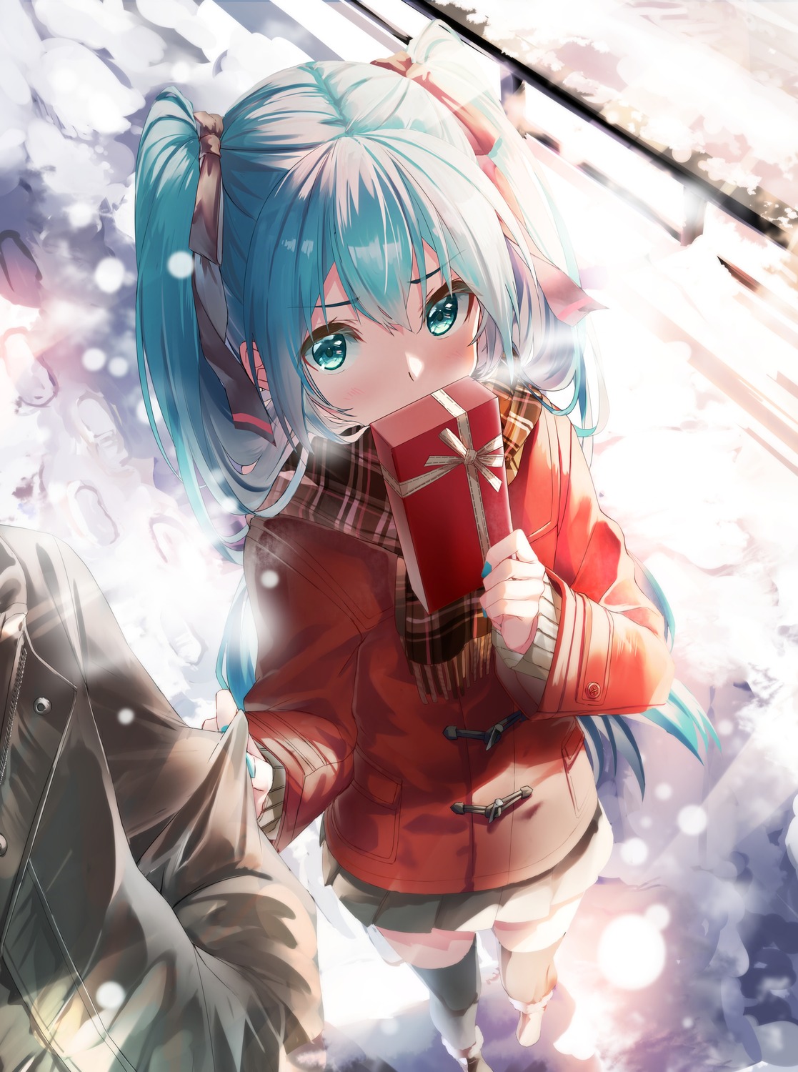 daidou_(demitasse) hatsune_miku seifuku sweater thighhighs valentine vocaloid