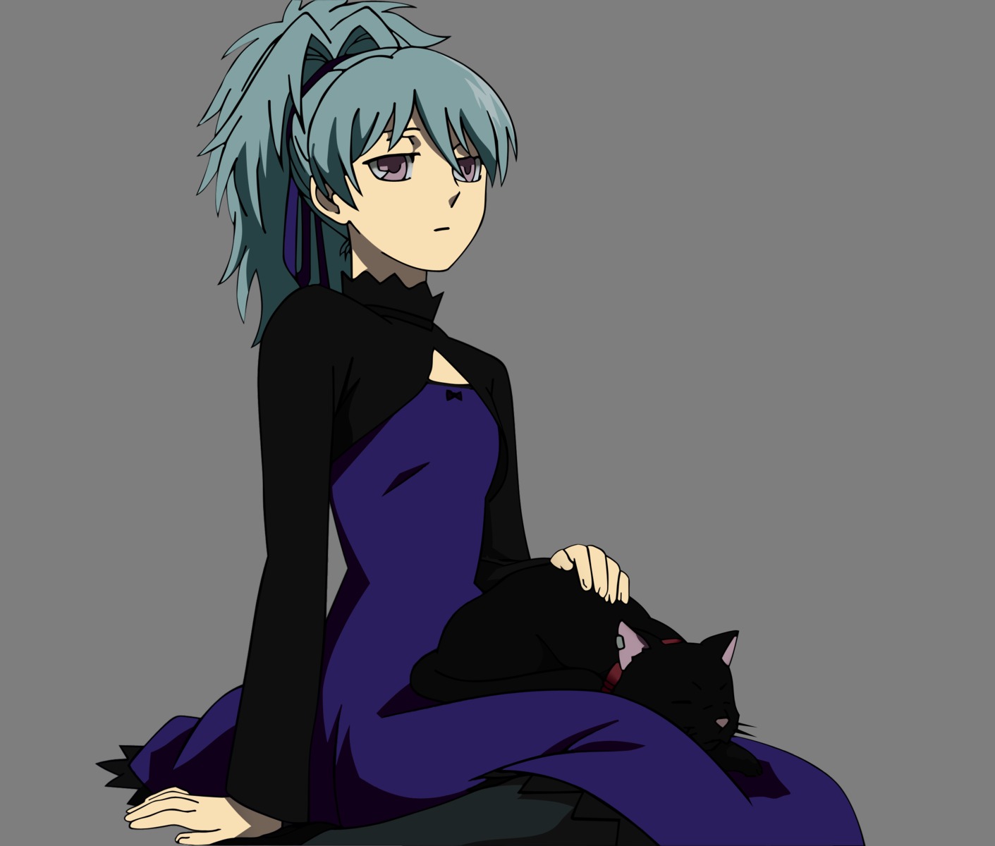 darker_than_black dress mao_(darker_than_black) neko transparent_png vector_trace yin