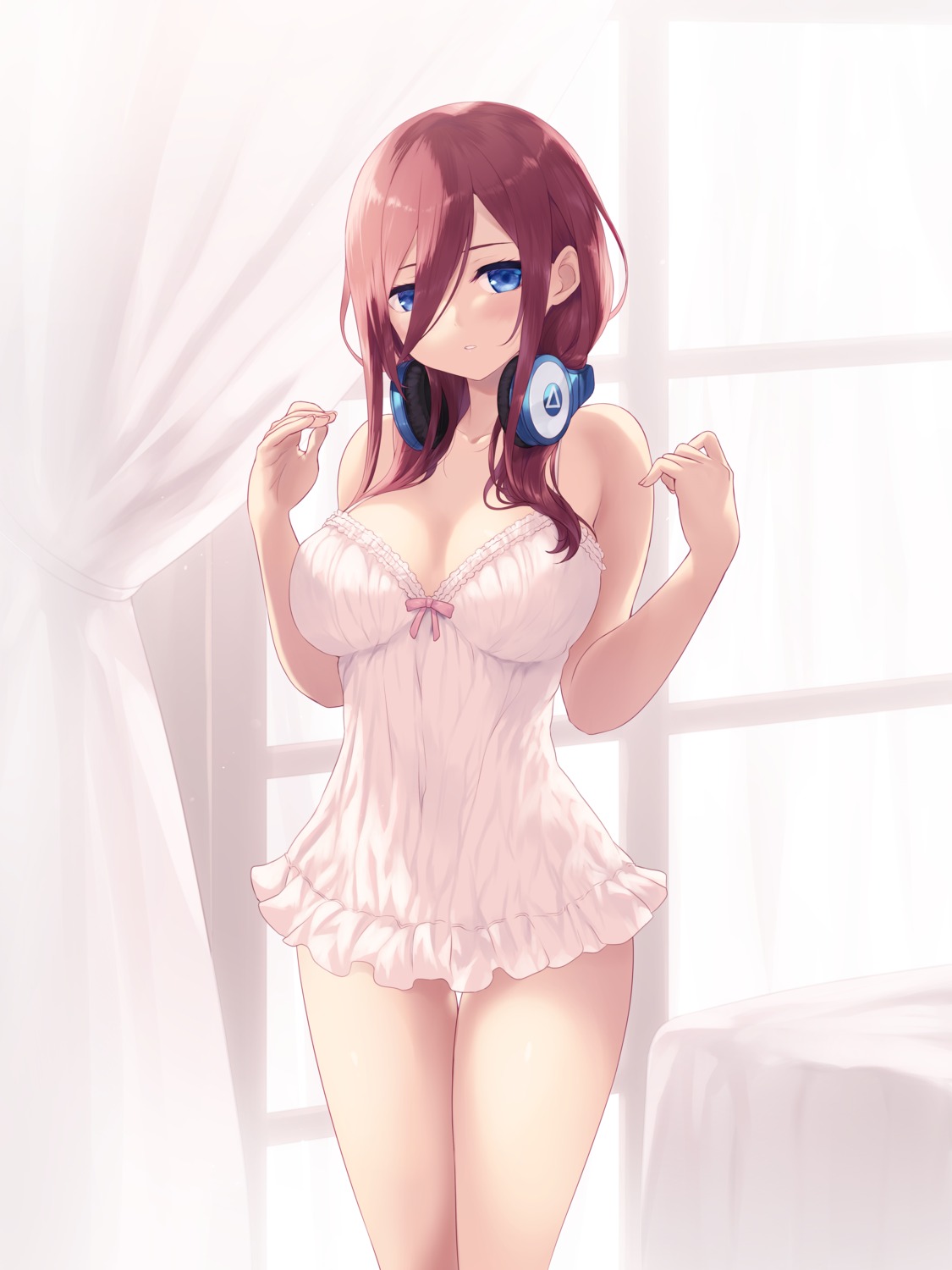 5-toubun_no_hanayome cait cleavage headphones lingerie nakano_miku no_bra