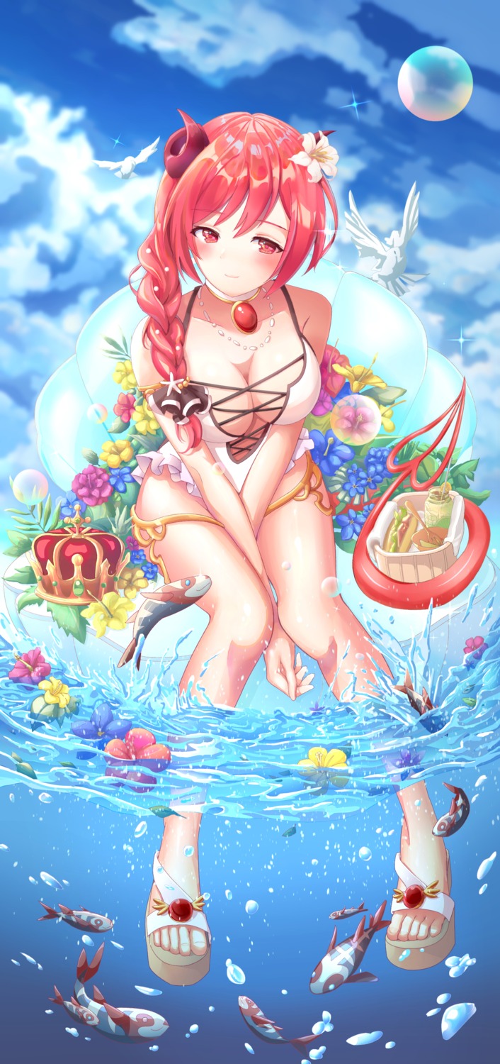 garter hasekura_io horns princess_connect princess_connect!_re:dive swimsuits tagme tail wet