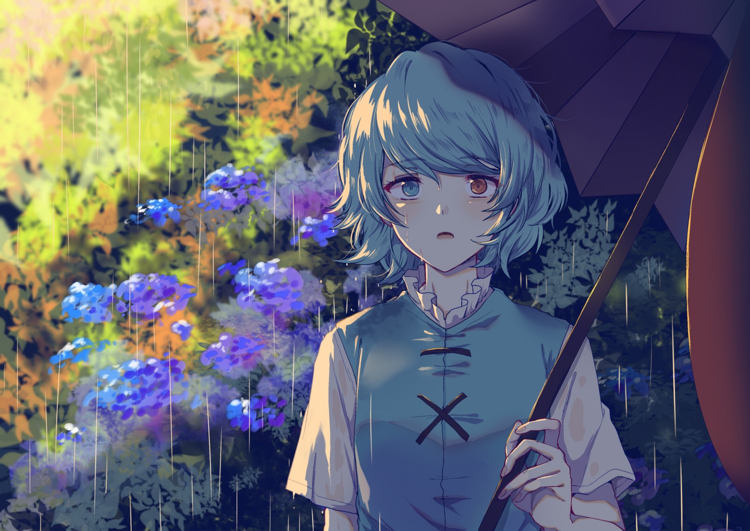 heterochromia tatara_kogasa touhou umbrella uranaishi_(miraura)