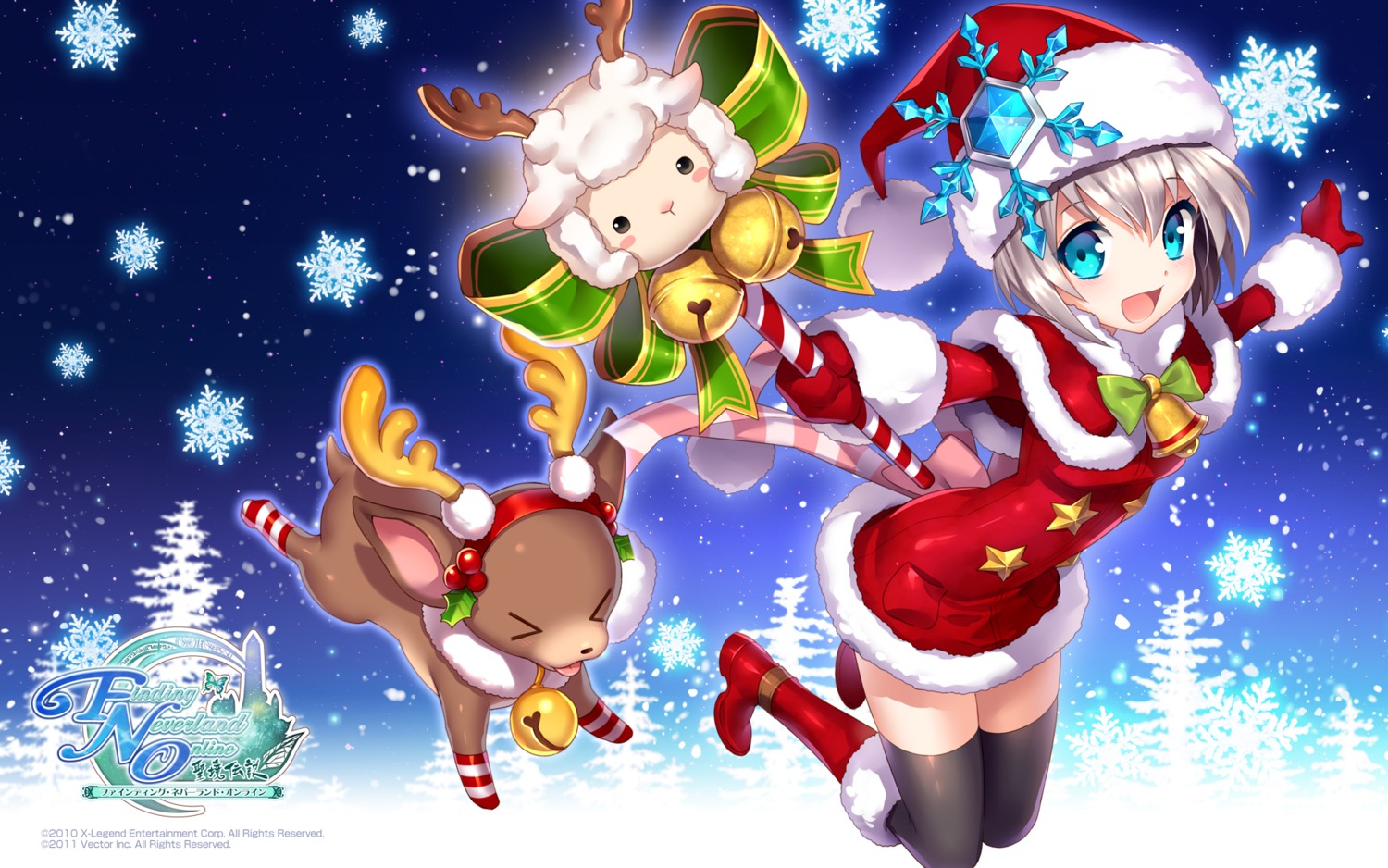 christmas dress nardack thighhighs wallpaper