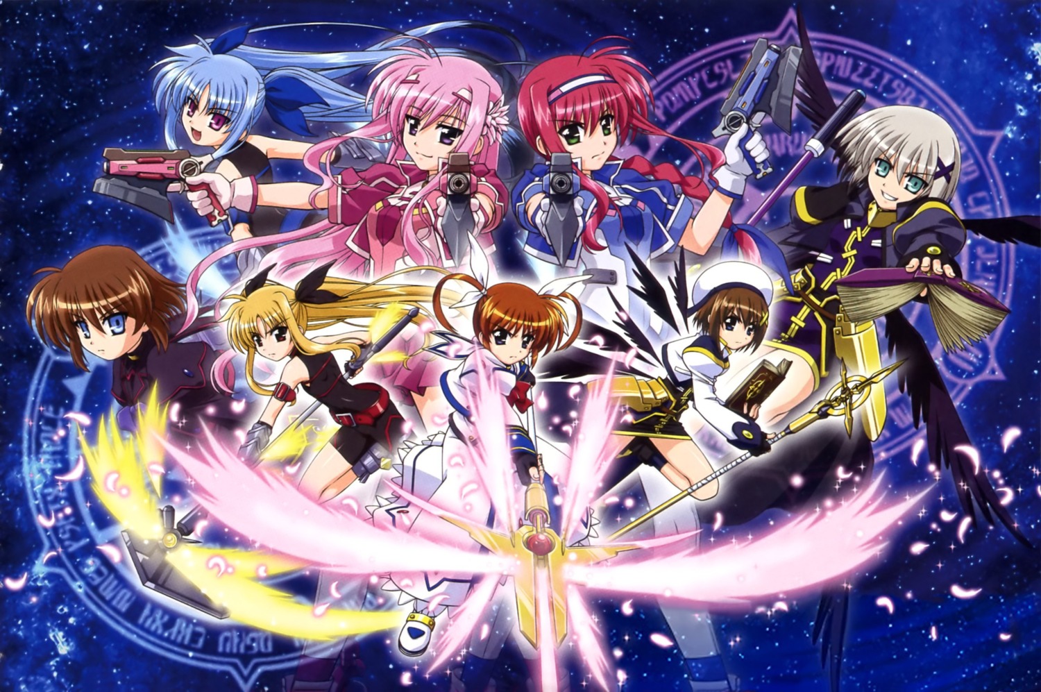 amitie_florian fate_testarossa kyrie_florian mahou_shoujo_lyrical_nanoha mahou_shoujo_lyrical_nanoha_a's_the_gears_of_destiny material-d material-l material-s shinozaki_akira takamachi_nanoha yagami_hayate