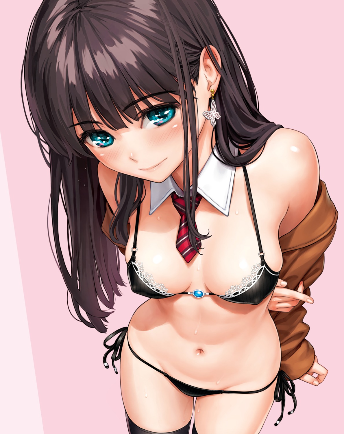 bikini cleavage detexted erect_nipples homunculus open_shirt pantsu swimsuits thighhighs