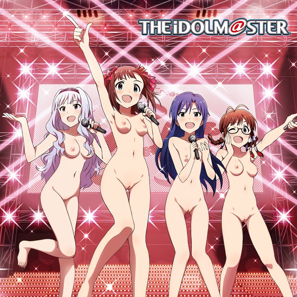 akizuki_ritsuko amami_haruka disc_cover kisaragi_chihaya megane naked nipples photoshop pussy shijou_takane the_idolm@ster uncensored