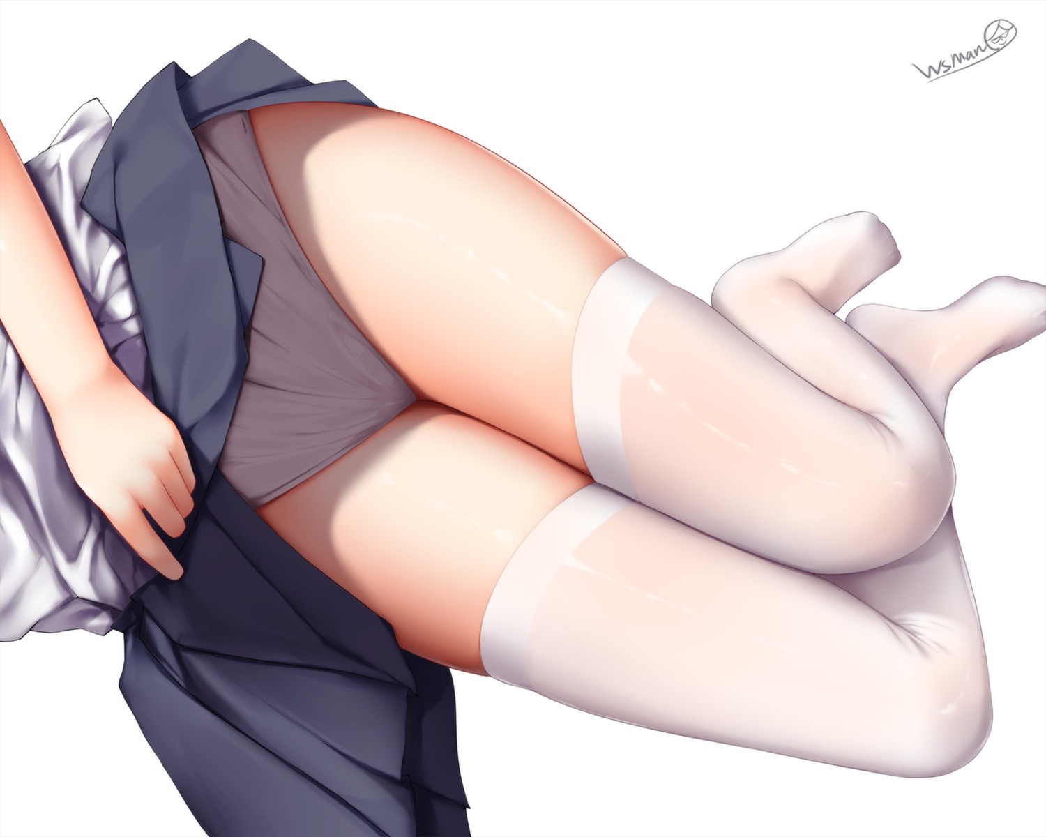 cameltoe pantsu seifuku skirt_lift thighhighs wsman