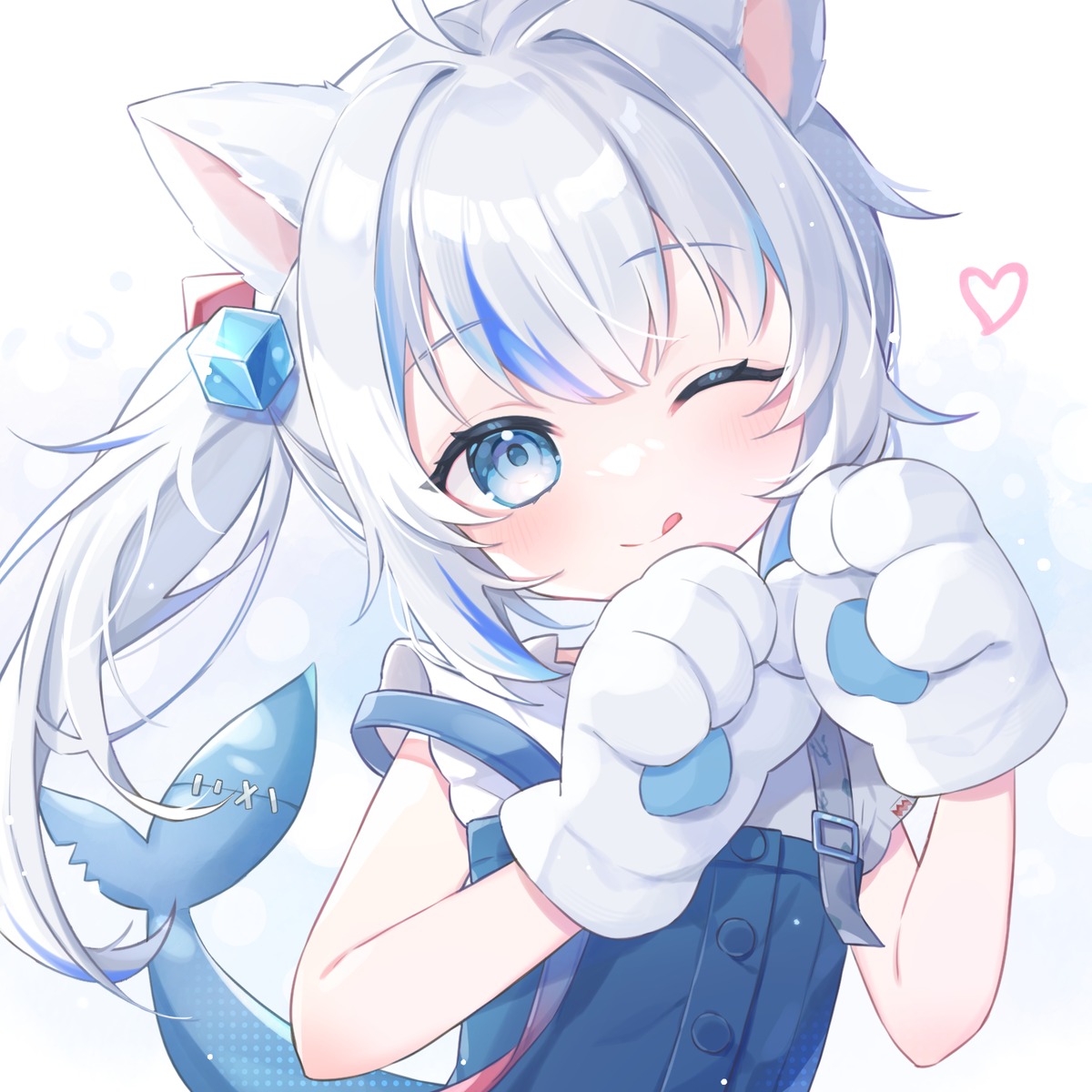 animal_ears gawr_gura hololive hololive_english nekomimi nemuri_(nemu729o) tail