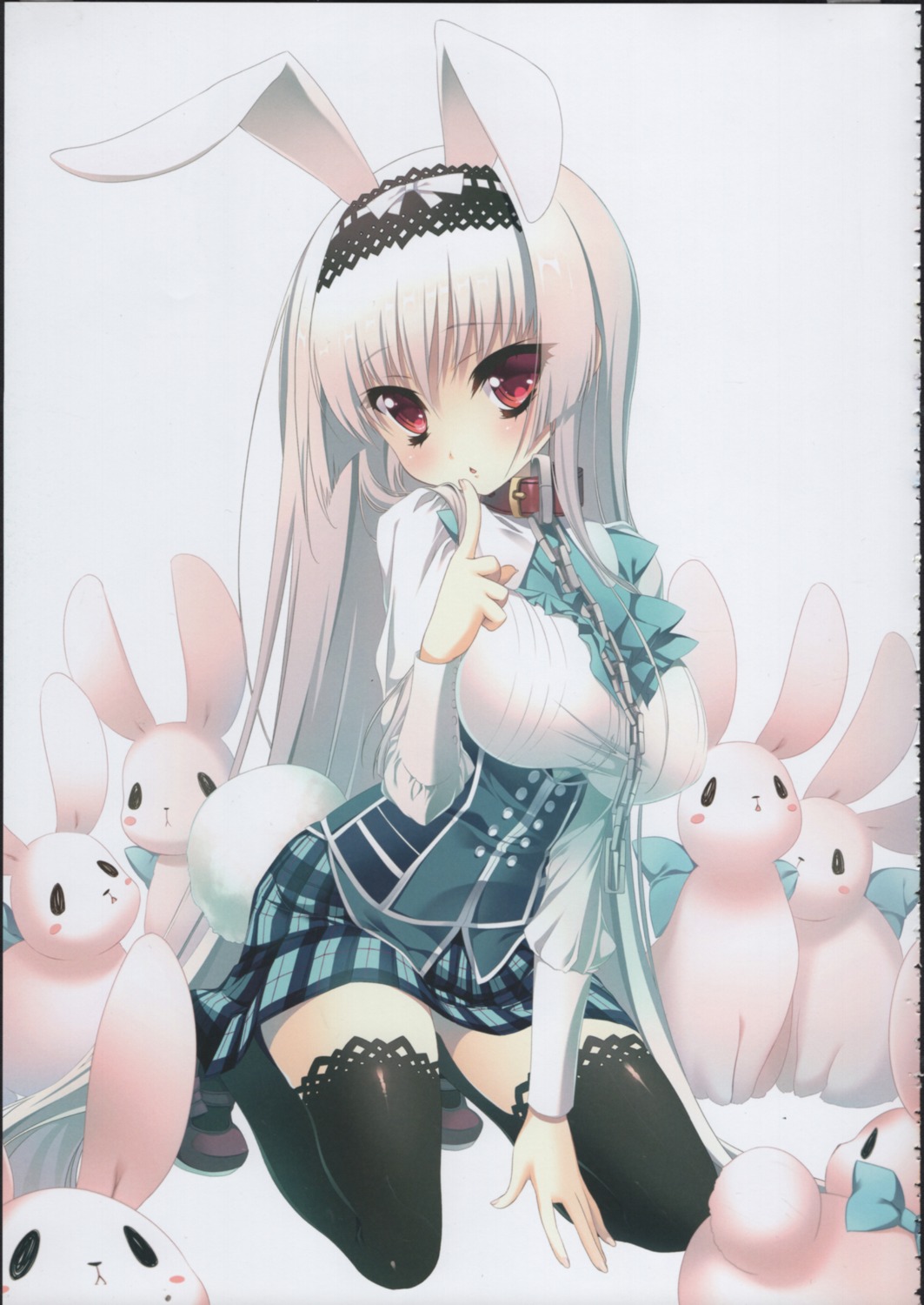 animal_ears bunny_ears katagiri_hinata raw_scan seifuku thighhighs