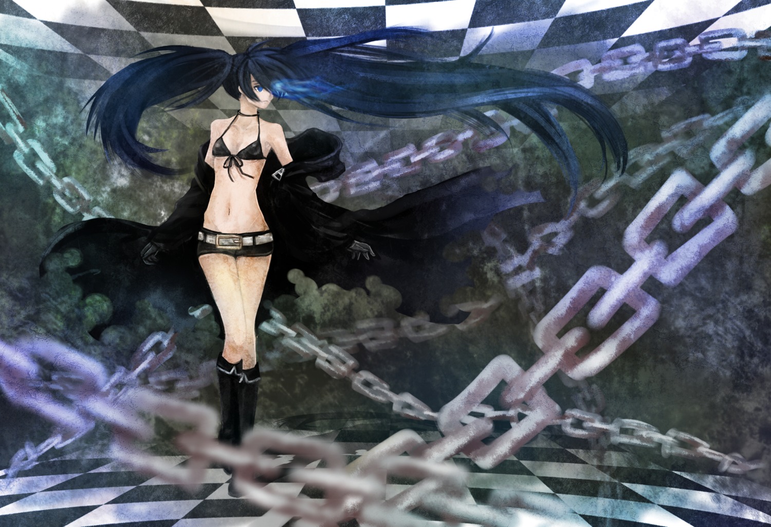 bikini_top black_rock_shooter black_rock_shooter_(character) masami_chie swimsuits vocaloid