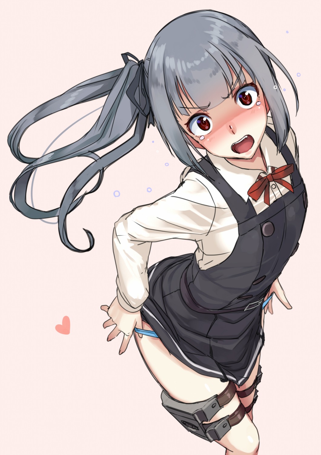 akasa_ai kantai_collection kasumi_(kancolle) pantsu panty_pull seifuku undressing