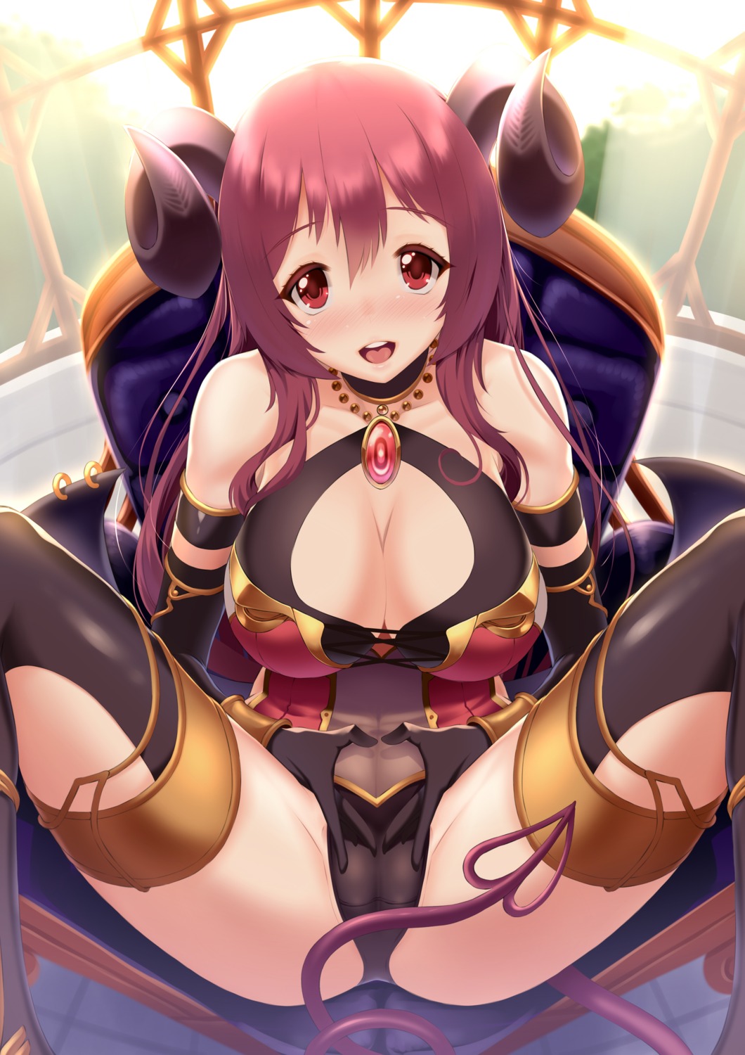 butter-t cameltoe cleavage hasekura_io horns pantsu princess_connect princess_connect!_re:dive tail thighhighs