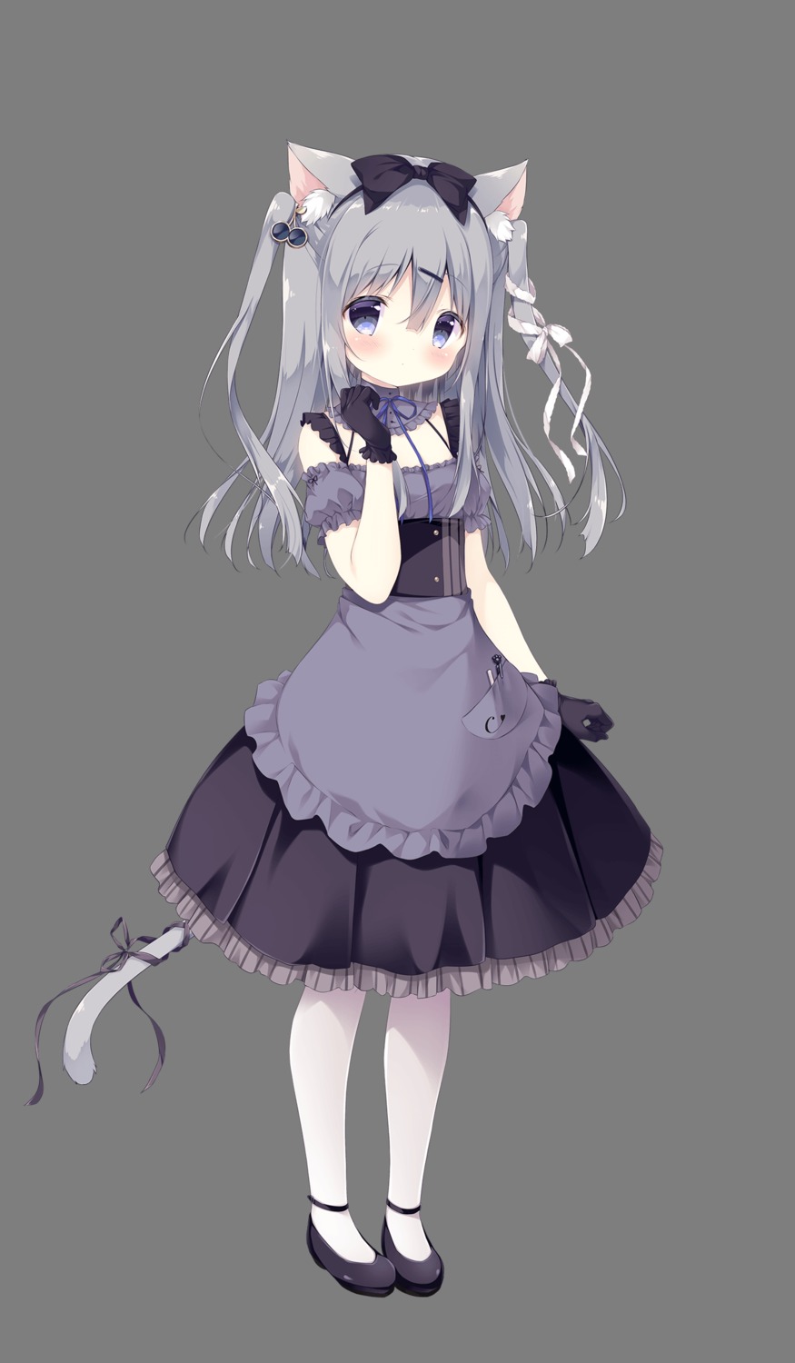 amairo_chocolata animal_ears cabbage_soft nekomimi shiratama tail transparent_png waitress yukimura_chieri