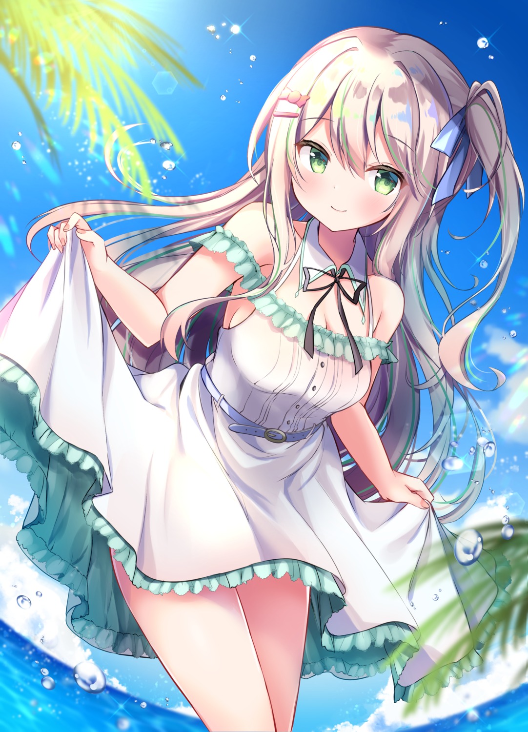 dress see_through skirt_lift summer_dress yuimisu