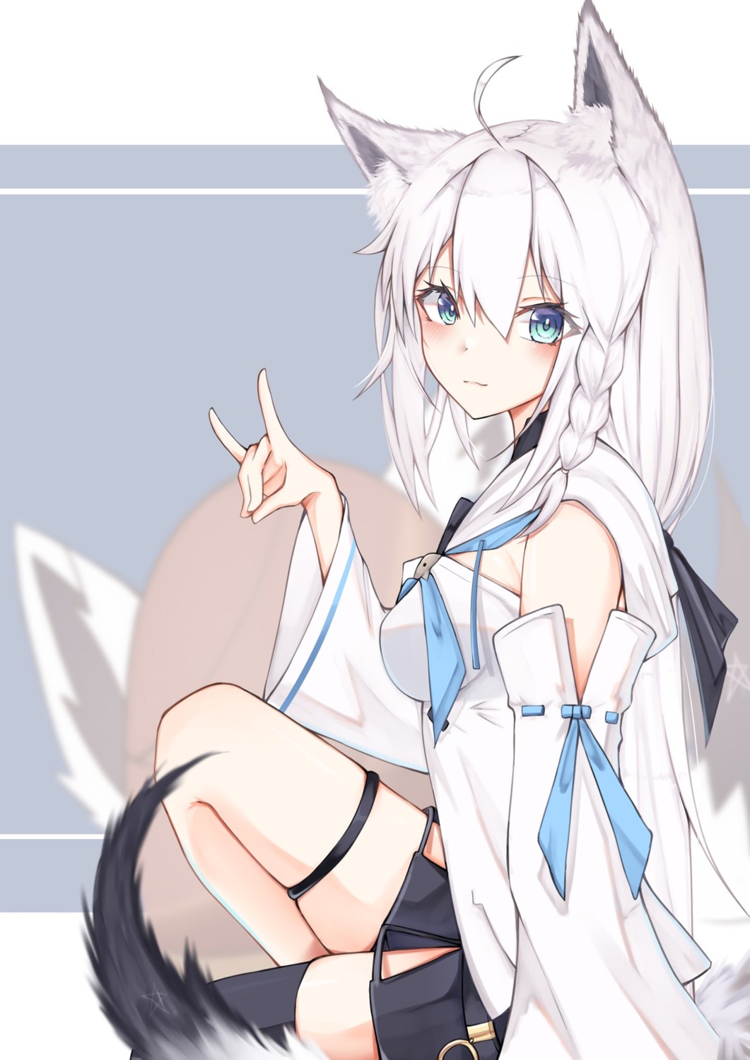 animal_ears chamaru5963 garter hololive hololive_gamers kitsune shirakami_fubuki tail