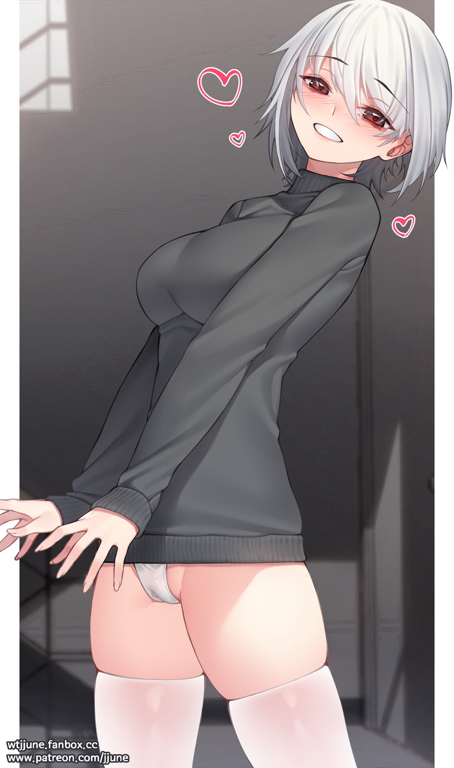 cameltoe jjune pantsu sweater thighhighs