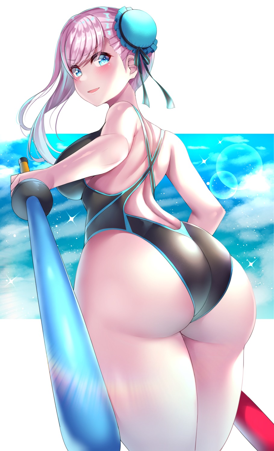 ass beeyan fate/grand_order miyamoto_musashi_(fate/grand_order) swimsuits sword