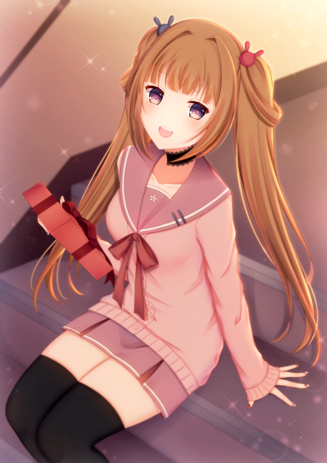 miyako＊nell seifuku sweater thighhighs valentine