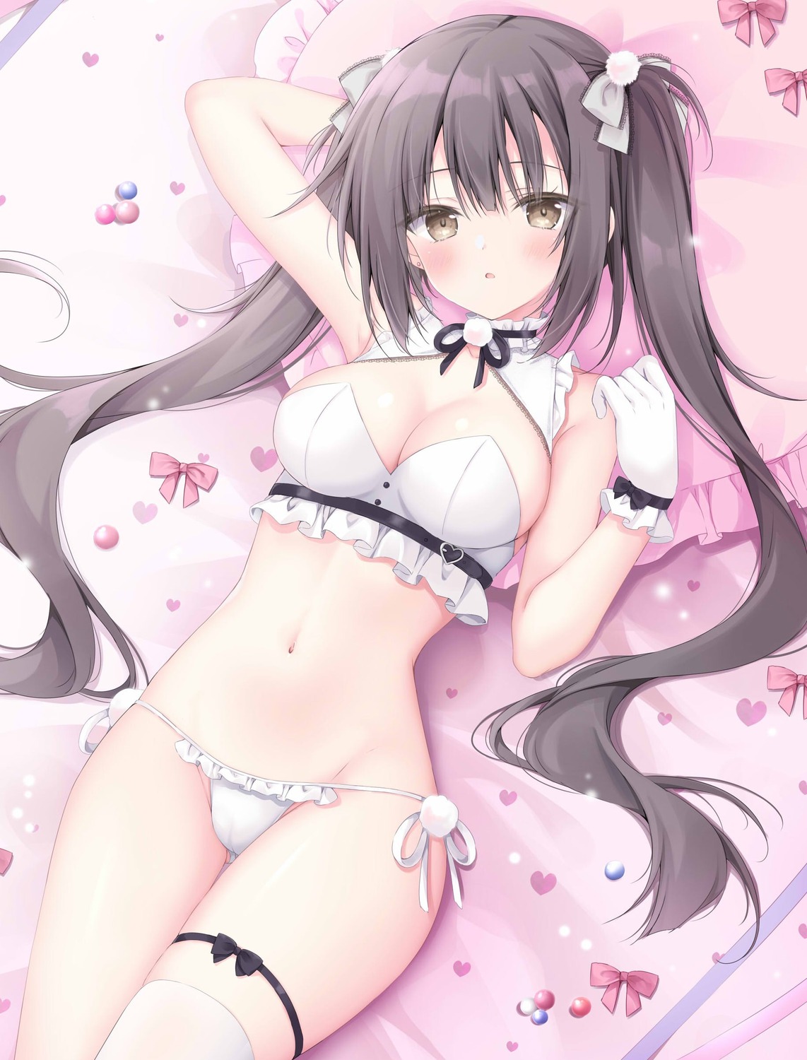 cameltoe garter korie_riko no_bra pantsu string_panties thighhighs