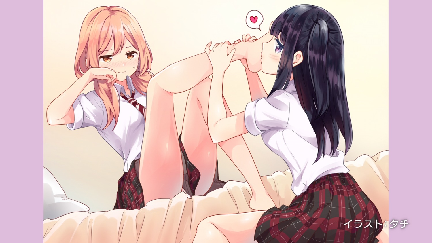 endcard mizushina_hotaru netsuzou_trap okazaki_yuma seifuku tachi_(gutsutoma) yuri