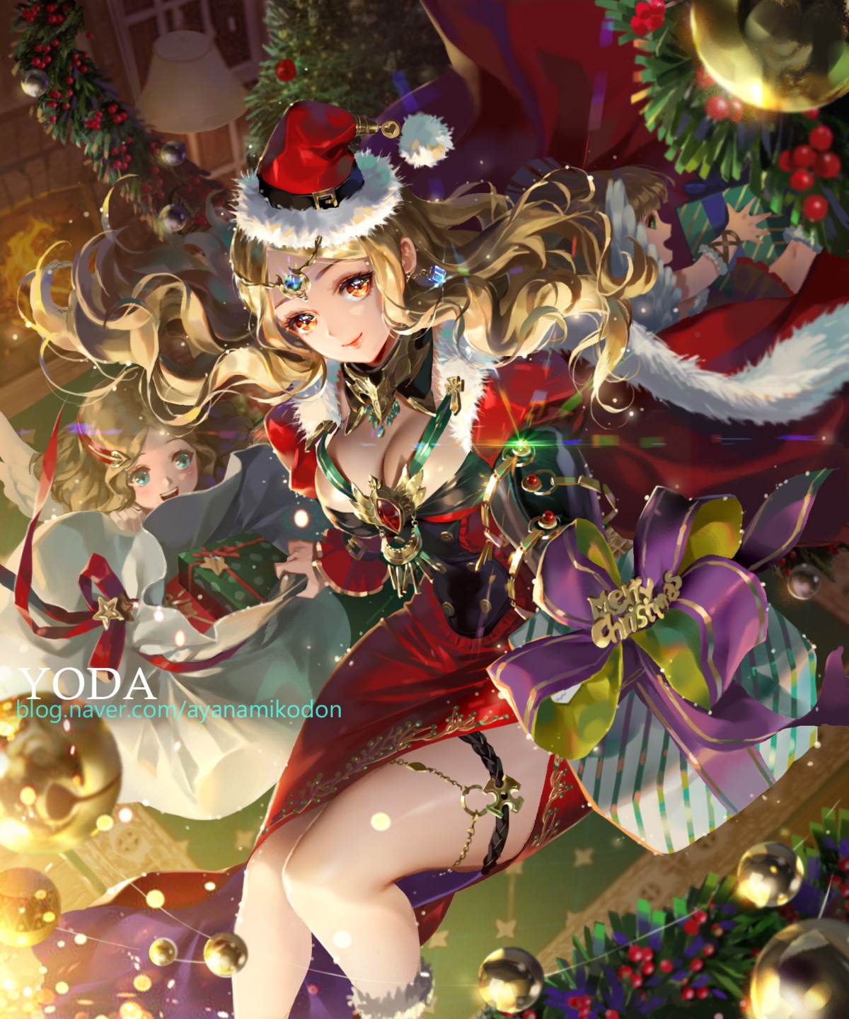 angel christmas garter no_bra wings yoda_(ayanamikodon)