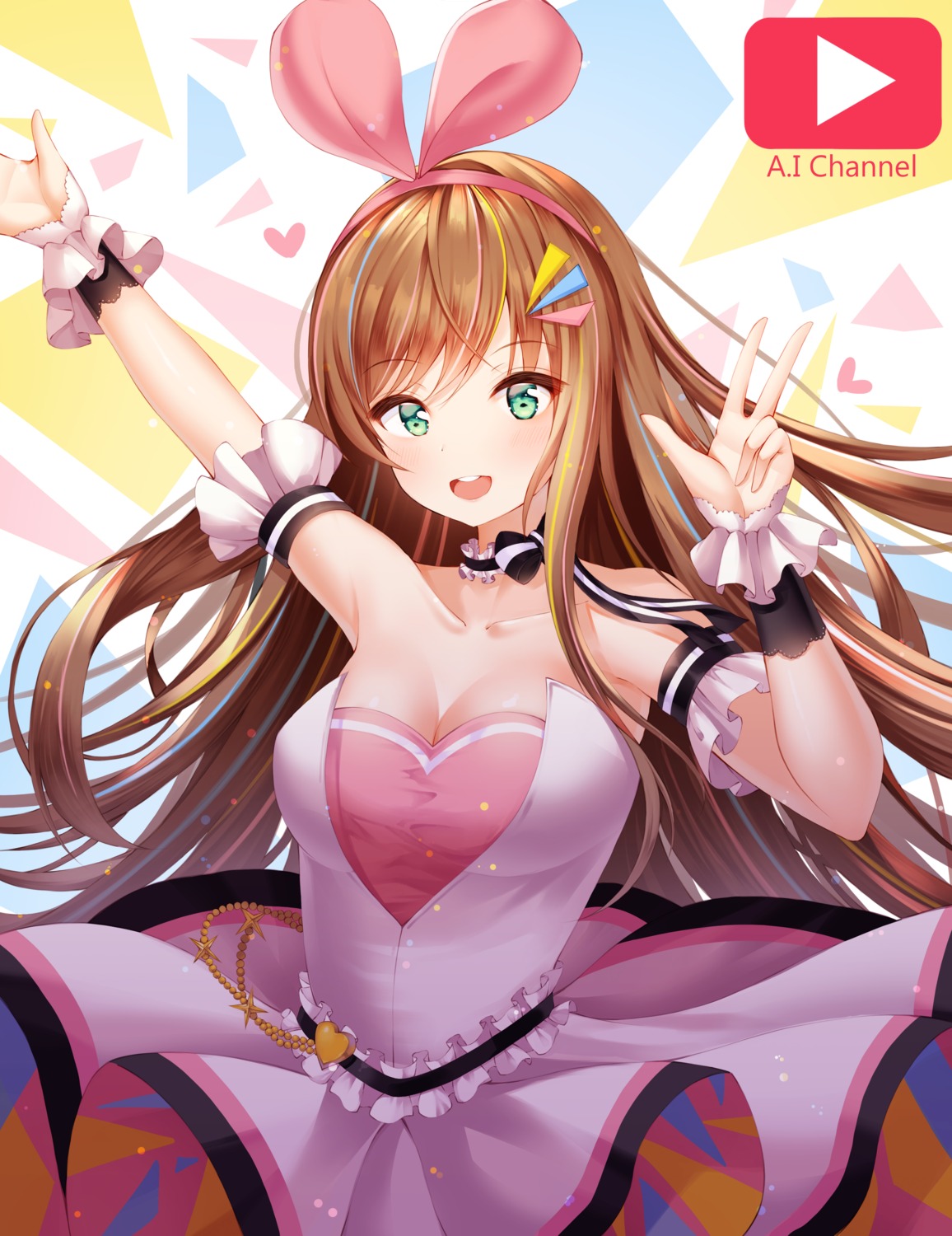 a.i._channel cleavage kizuna_ai kotomaru_(sirouko9511)