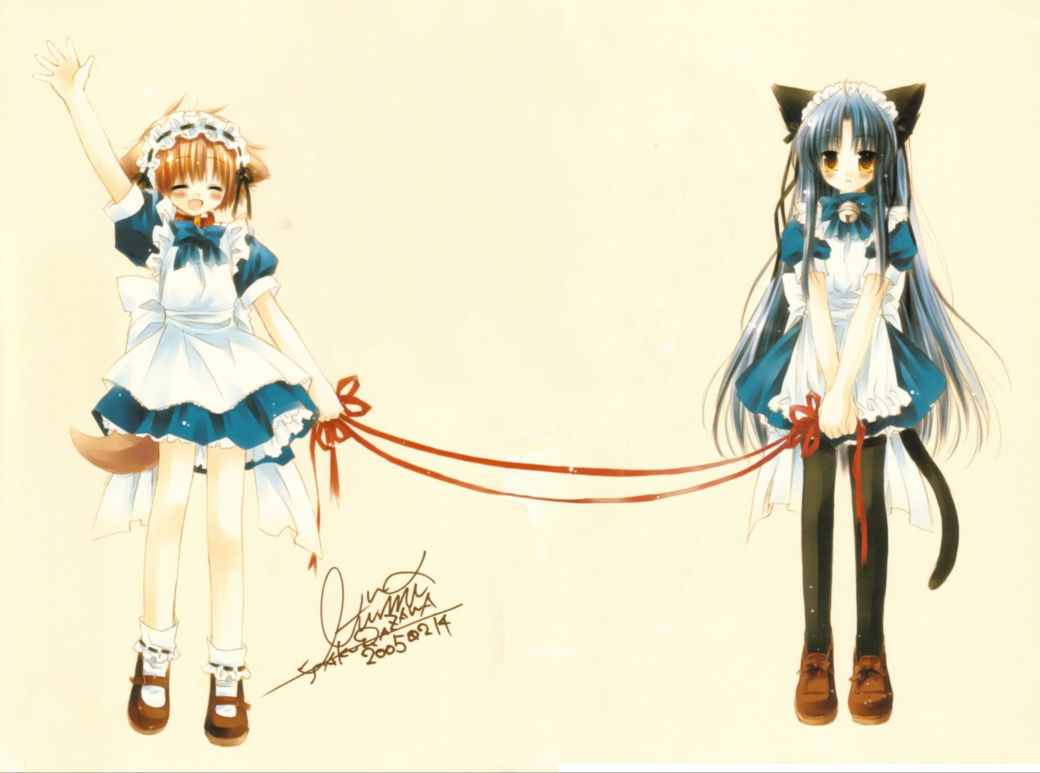 animal_ears fixme hinata_(sakurazawa_izumi) inumimi maid nekomimi pure_pure sakurazawa_izumi tail tobari