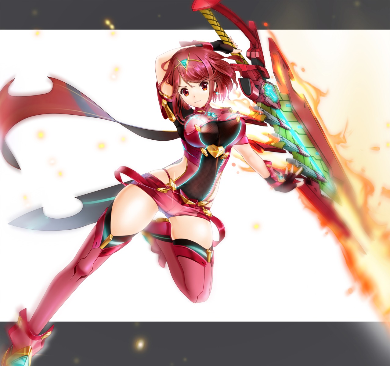 Xenoblade Xenoblade Chronicles 2 Homura Xenoblade 2 Armor Leotard Sword Tagme Thighhighs 593996 Yande Re