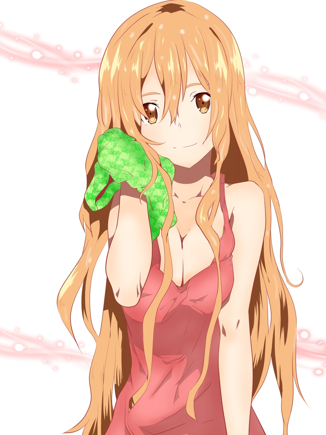 asuna_(sword_art_online) cleavage makuragi sword_art_online towel