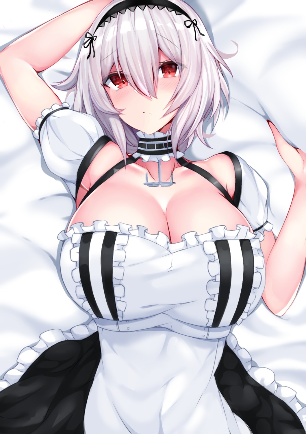 azur_lane cleavage maid monotosu sirius_(azur_lane)