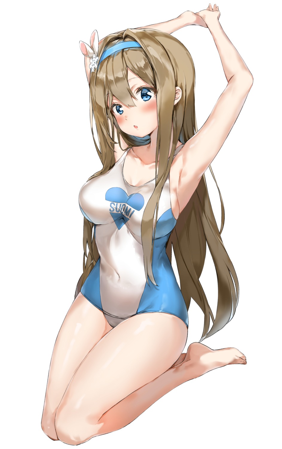 cleavage girls_frontline pixel_(yuxian) suomi_kp31_(girls_frontline) swimsuits