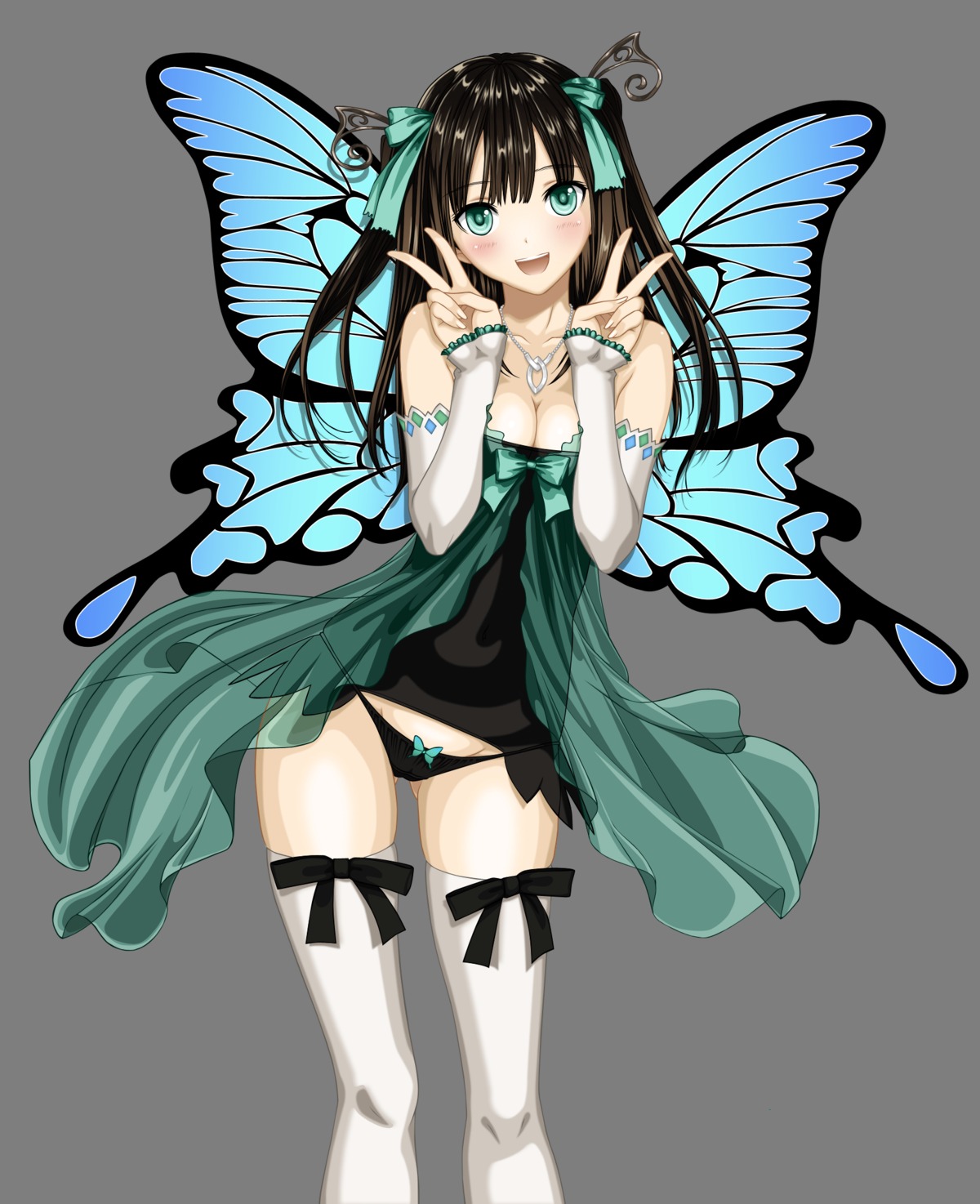 cleavage fairy lingerie pantsu peace_keeper_daisy thighhighs tony_taka transparent_png vector_trace wings
