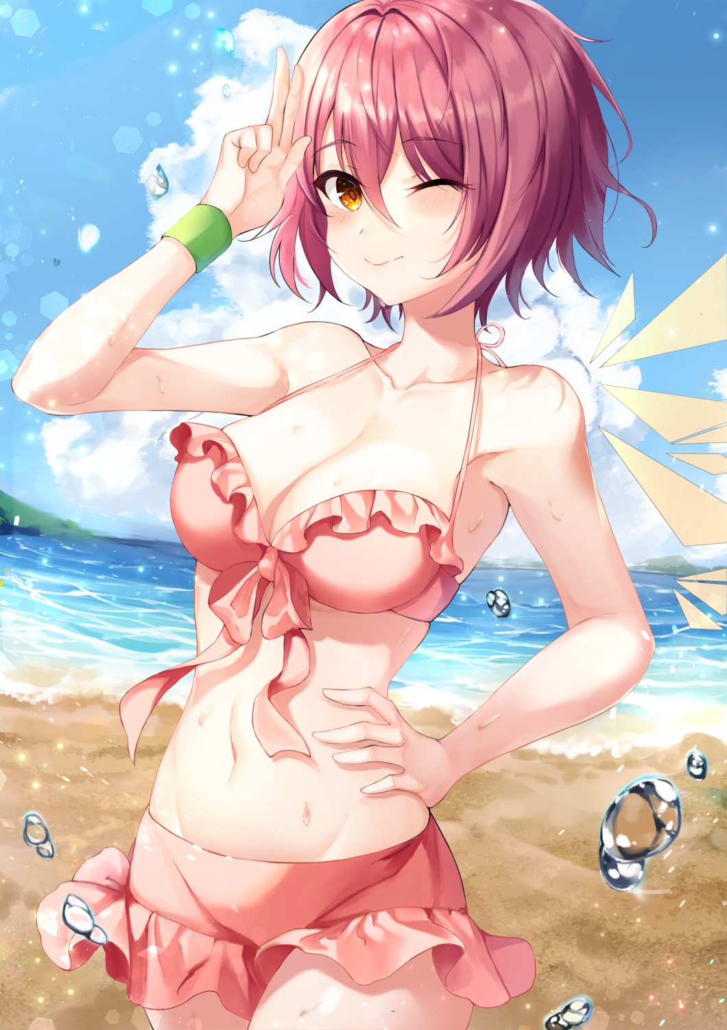 arknights bikini cleavage exusiai_(arknights) nao_(okt8538) swimsuits wings