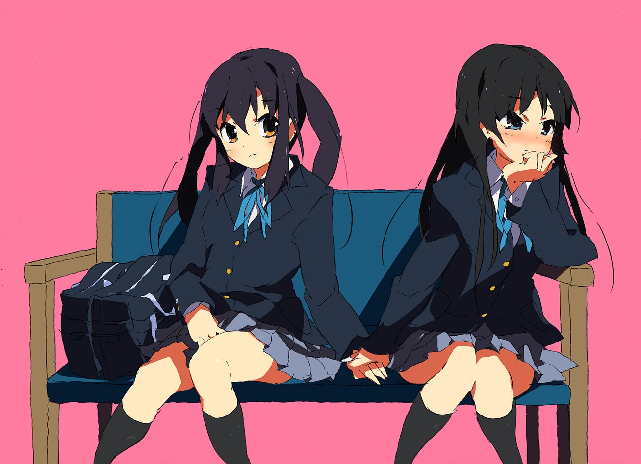 akiyama_mio k-on! kitano_yuusuke nakano_azusa seifuku