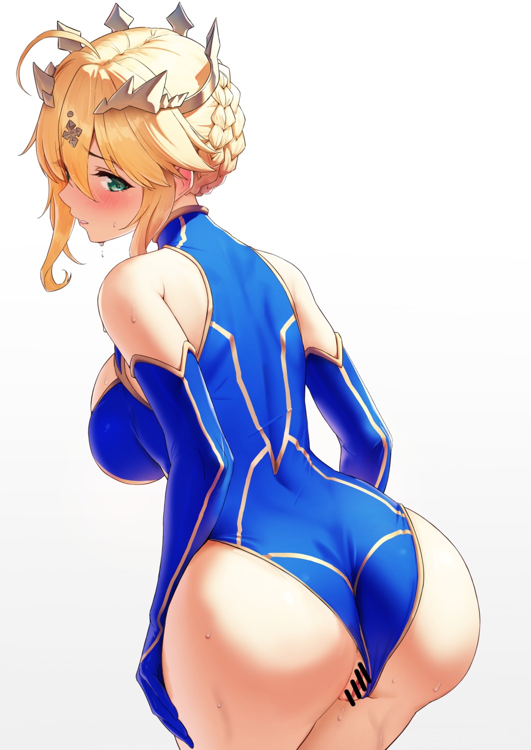 artoria_pendragon_(lancer) ass censored fate/grand_order leotard pussy solar_(happymonk)