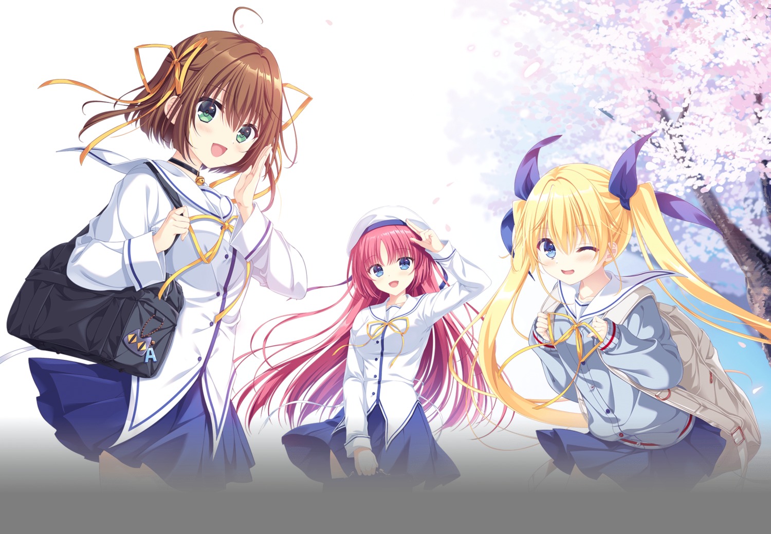 asakura_nemu circus da_capo da_capo_(series) seifuku shirakawa_kotori skirt_lift sweater takano_yuki tanihara_natsuki transparent_png yoshino_sakura