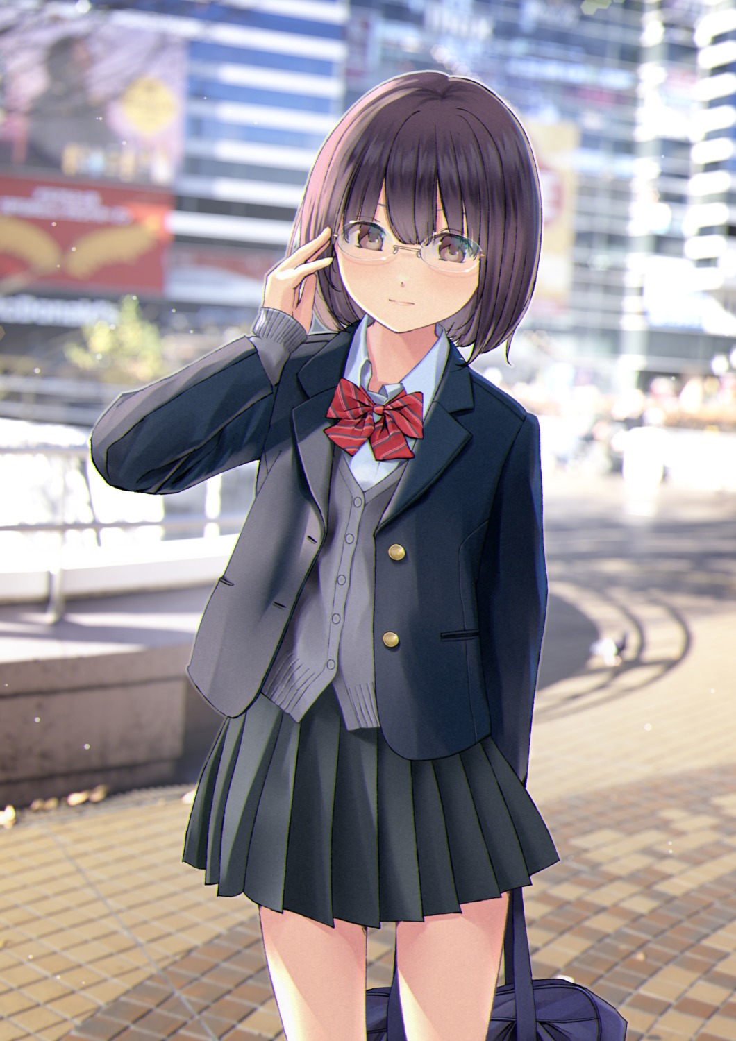 chikuwa_(odennabe) megane seifuku sweater