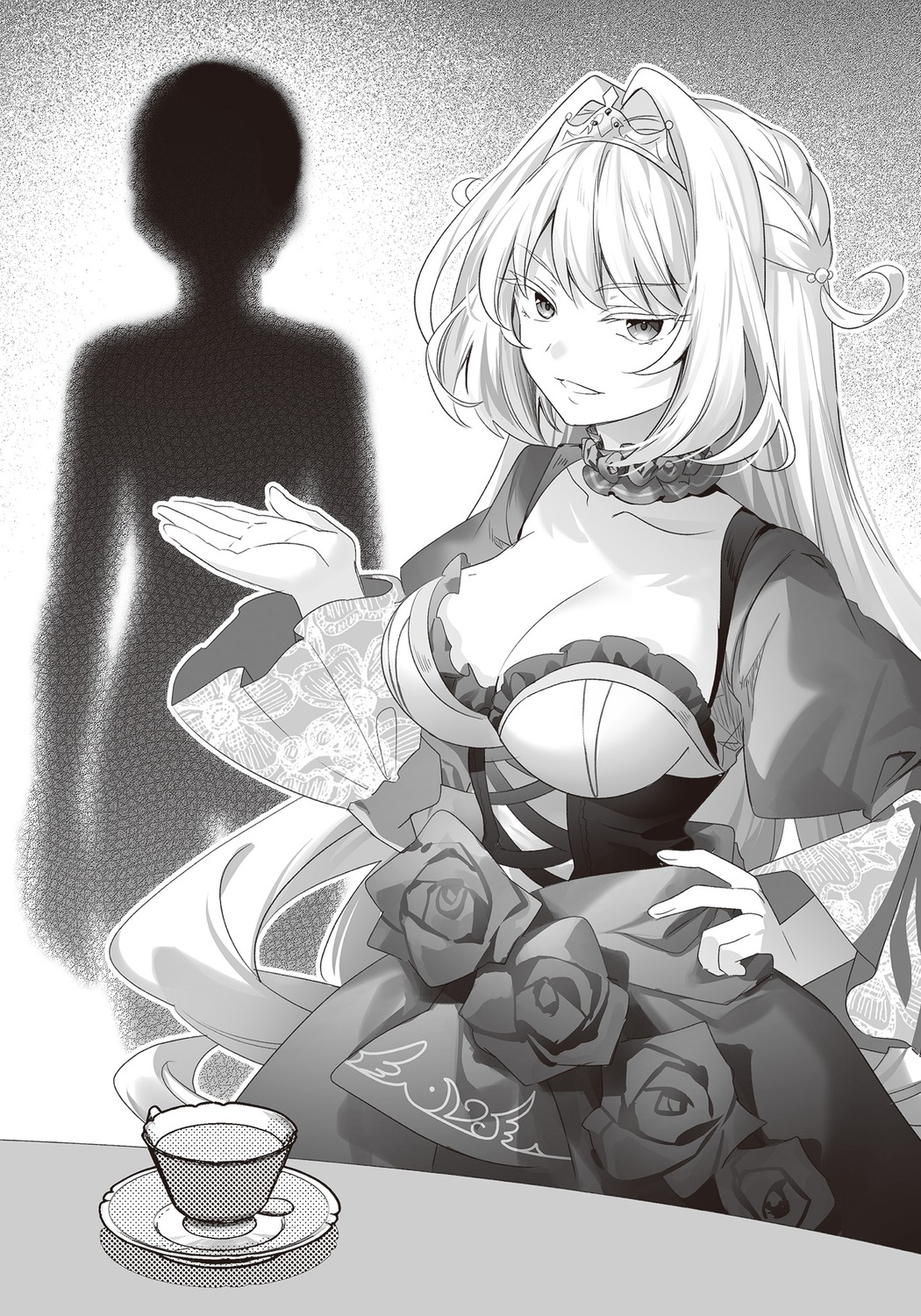 dress hikikomari_kyuuketsuki_no_monmon karen_helvetius monochrome no_bra riichu