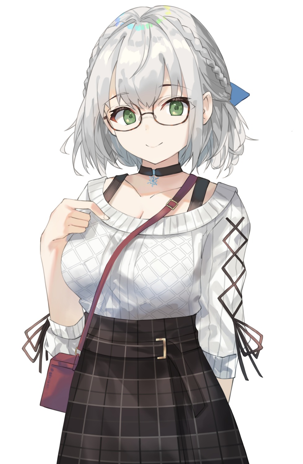 hololive megane shirogane_noel sweater taht_(that_is_mm)