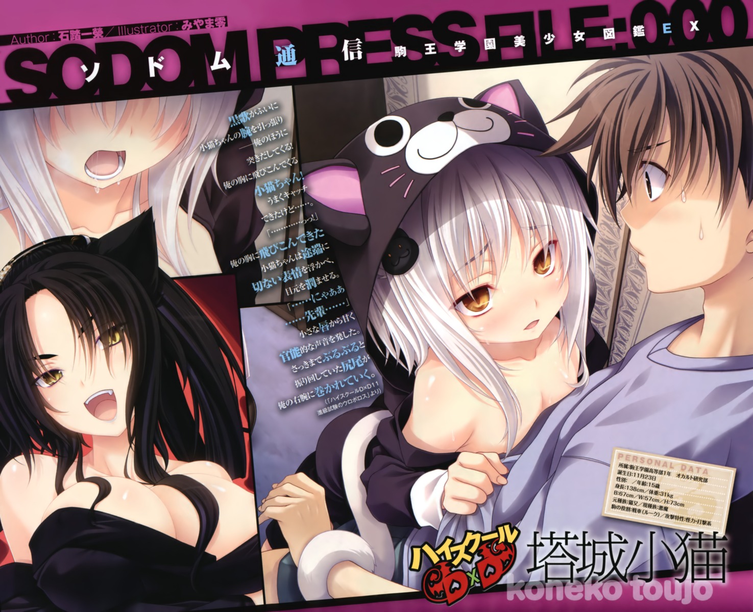 animal_ears cleavage highschool_dxd kuroka miyama-zero nekomimi open_shirt toujou_koneko