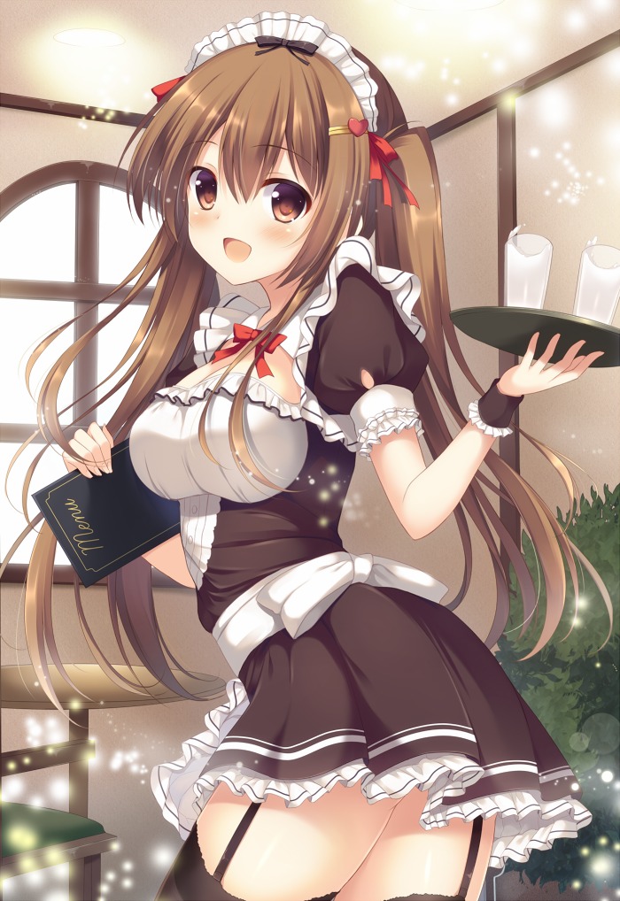 ass cleavage maid moe2015 stockings thighhighs tomoo
