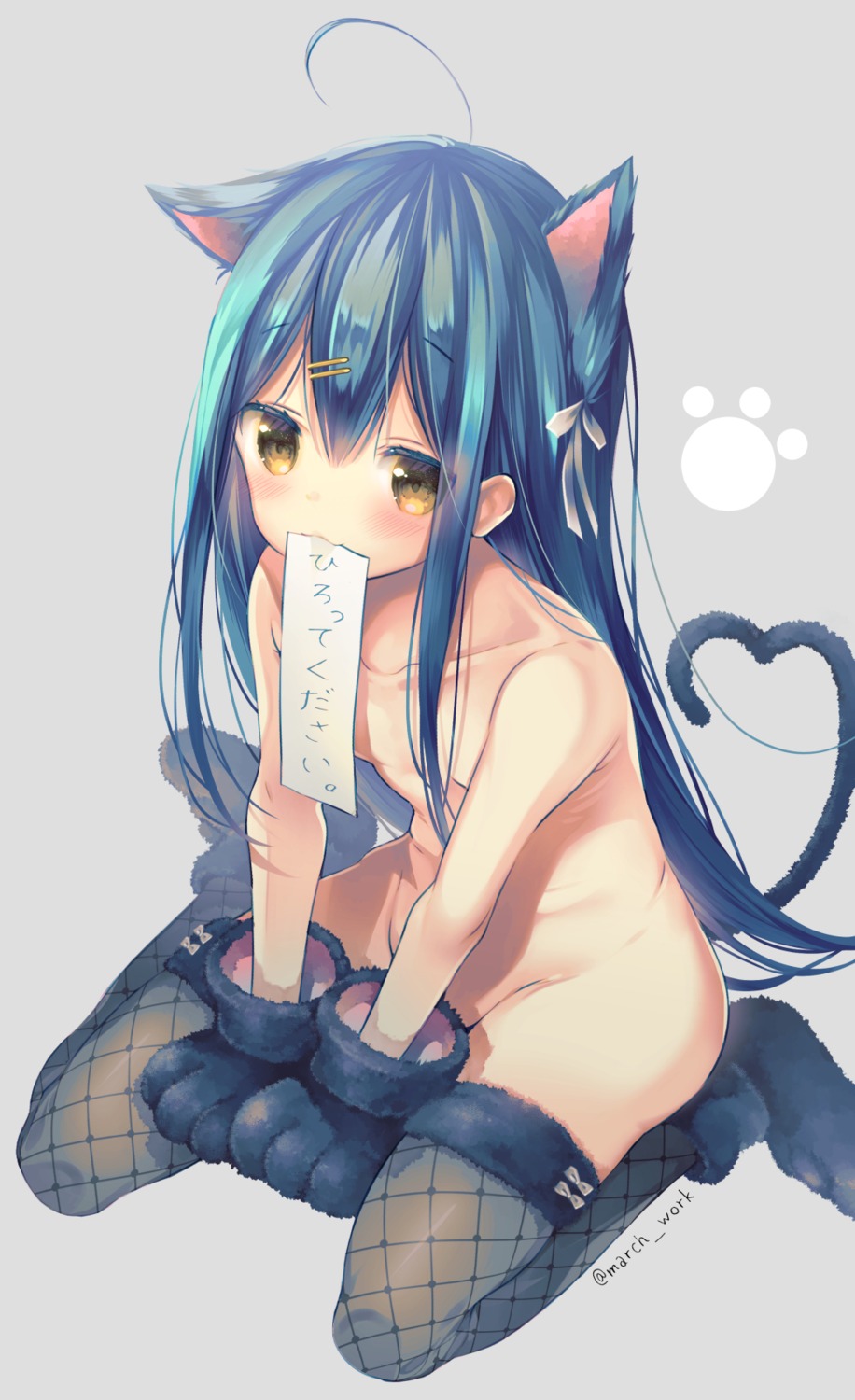 animal_ears fishnets loli mitsuki_(mangaka) naked nekomimi tail thighhighs